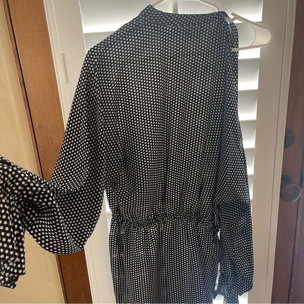 Robert Rodriguez Star Print Cold Shoulder Silk Dress, Small - Picture 15 of 15